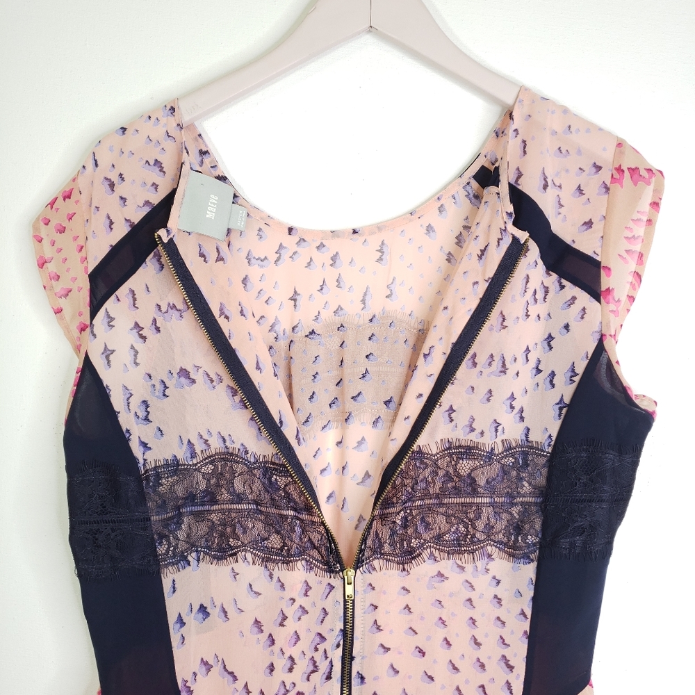 Anthropologie Maeve Mixed Media Blouse Top M - Picture 5 of 7